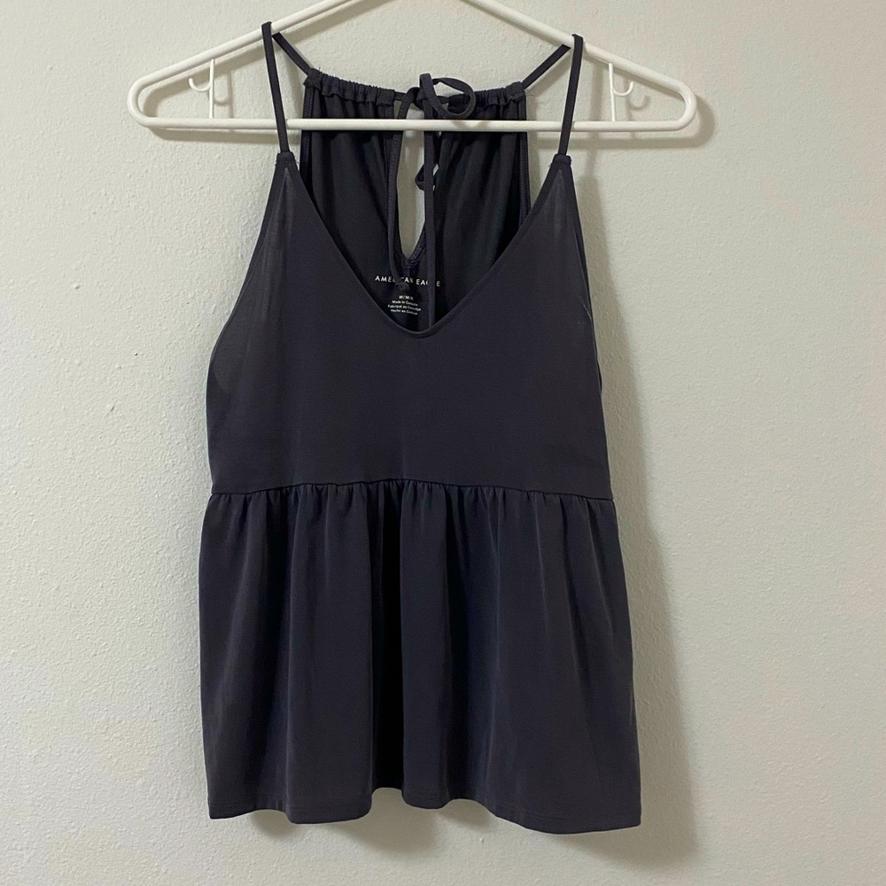 American Eagle Babydoll Style Tank Top Drawstring Detail on Back Women’s Medium